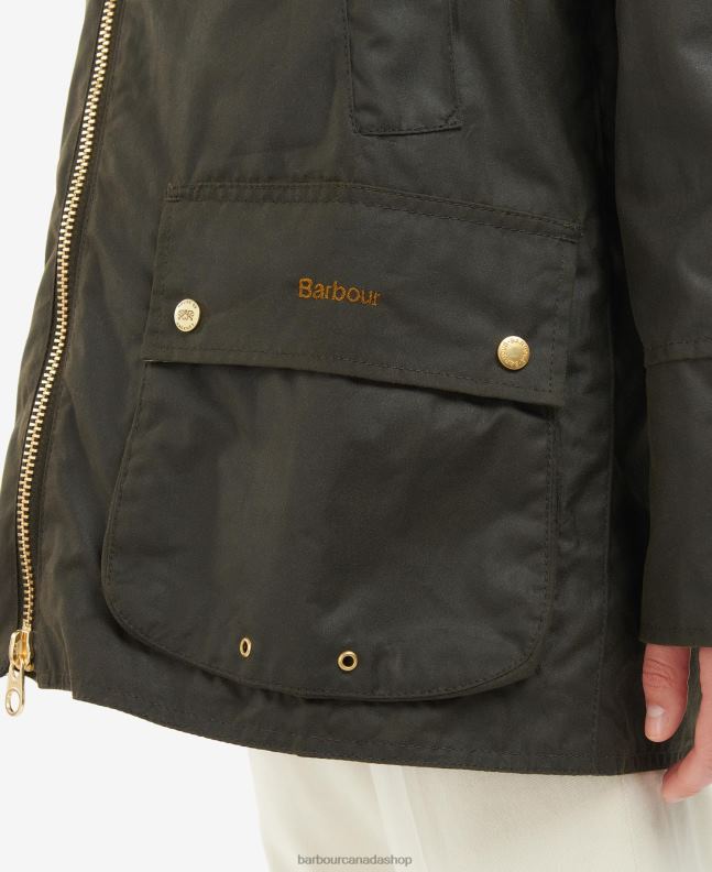 Barbour x House of Hackney Clothing Women Olive/Equus/Cocoa Handley Wax Jacket 2BB2F1386