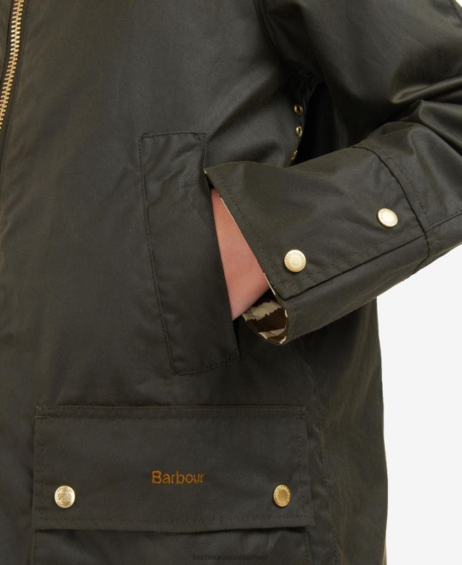 Barbour x House of Hackney Clothing Women Olive/Equus/Cocoa Handley Wax Jacket 2BB2F1386
