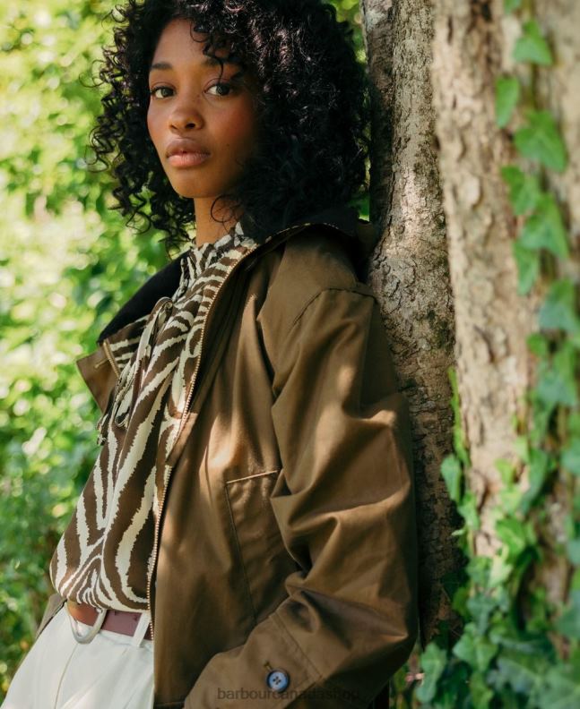 Barbour x House of Hackney Clothing Women Sand/Limerence/Sky Petiver Wax Jacket 2BB2F1382