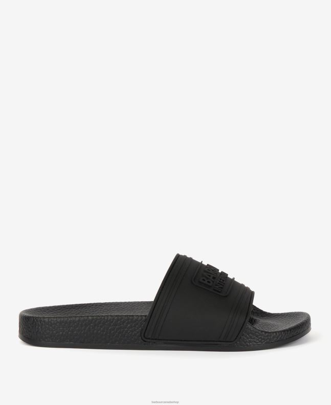 Barbour Footwear Women Classic Black Logo Sliders 2BB2F2108