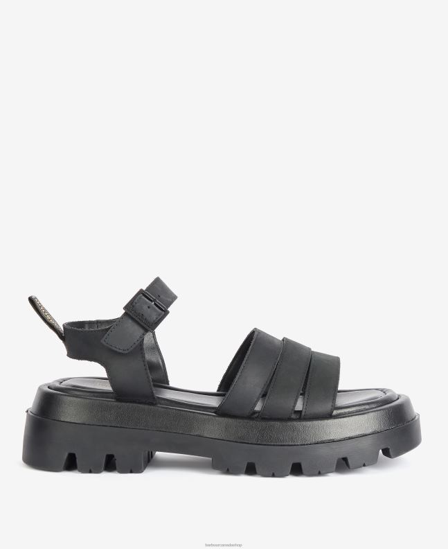Barbour Footwear Women Classic Black Luna Sandals 2BB2F2104
