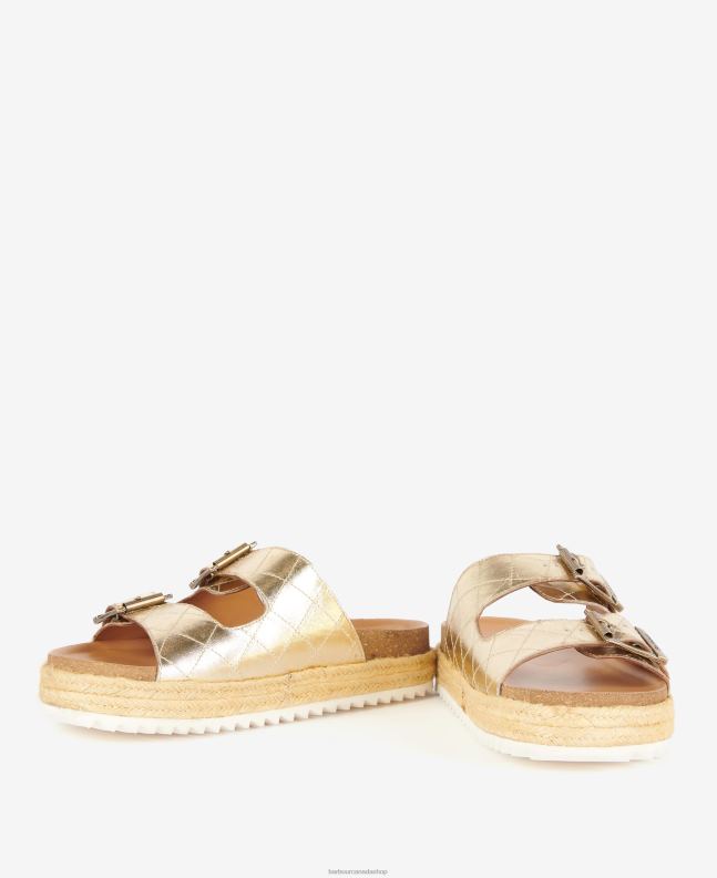 Barbour Footwear Women Classic White Pamela Diamond Quilted Sandals 2BB2F2096