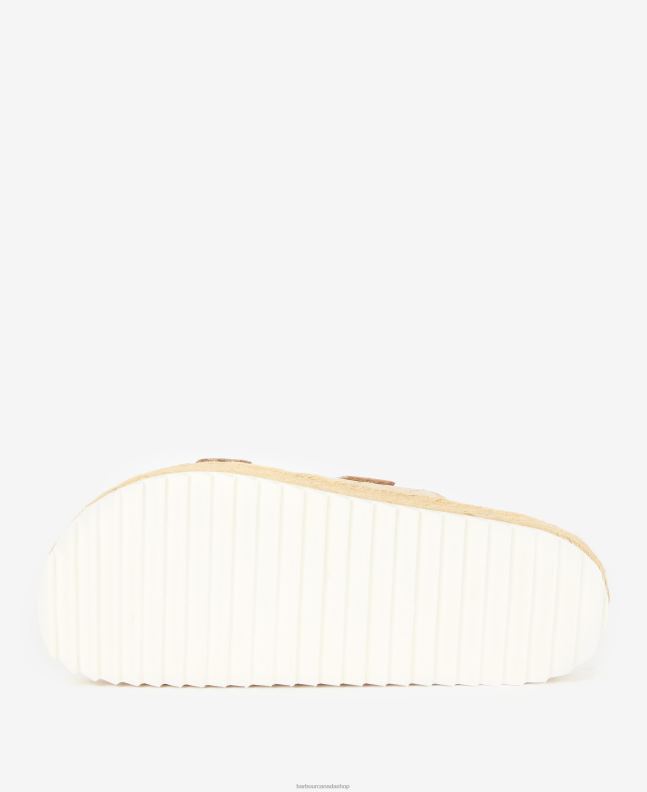 Barbour Footwear Women Classic White Pamela Diamond Quilted Sandals 2BB2F2096