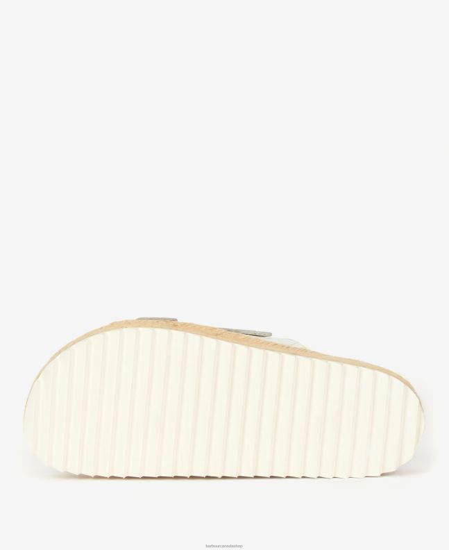 Barbour Footwear Women Classic White Pamela Diamond Quilted Sandals 2BB2F2120