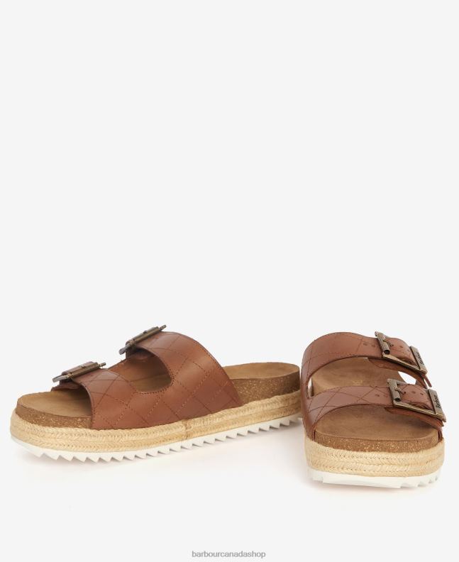 Barbour Footwear Women Classic White Pamela Diamond Quilted Sandals 2BB2F2121