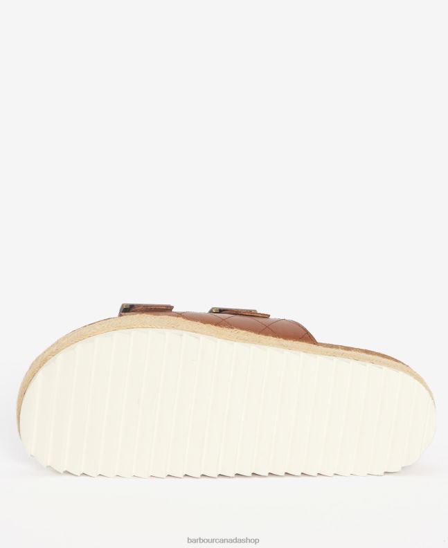 Barbour Footwear Women Classic White Pamela Diamond Quilted Sandals 2BB2F2121