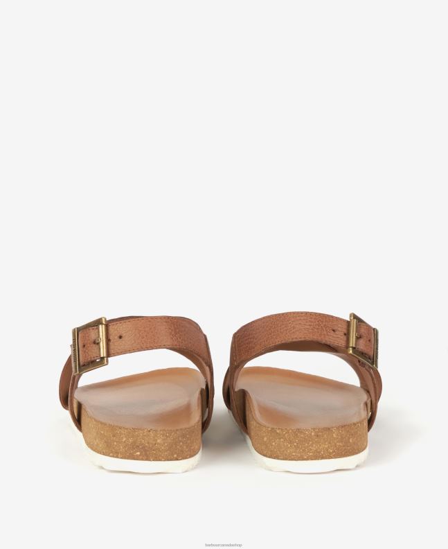 Barbour Footwear Women Cognac Rochelle Cross-Over Strap Sandals 2BB2F2123