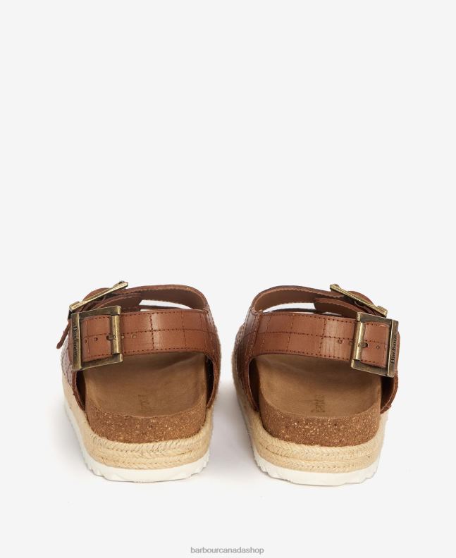 Barbour Footwear Women Gold Metallic Helena Flatform Sandals 2BB2F2103