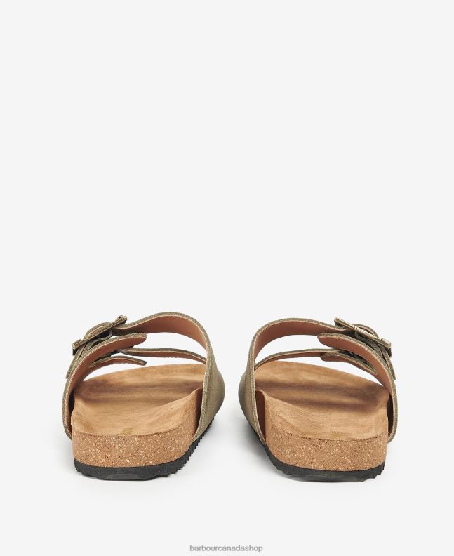 Barbour Footwear Women Olivine Suede Allegra Two Strap Sandals 2BB2F2113