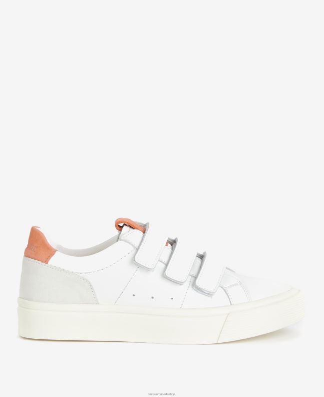 Barbour Footwear Women White/Lavender Georgie Triple-Strap Trainers 2BB2F2137