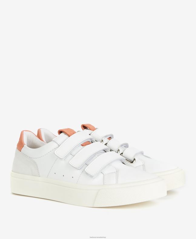 Barbour Footwear Women White/Lavender Georgie Triple-Strap Trainers 2BB2F2137