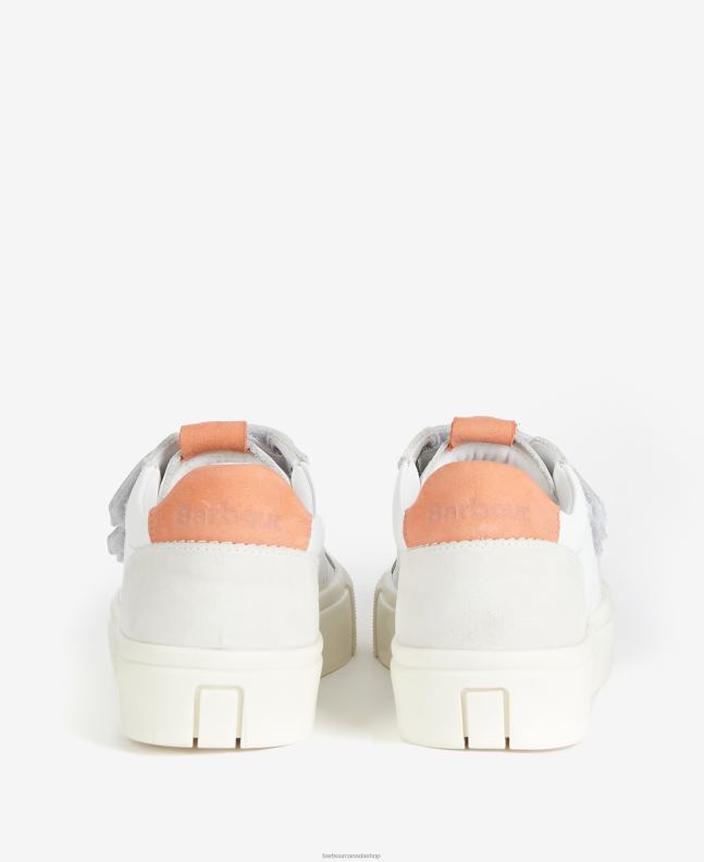 Barbour Footwear Women White/Lavender Georgie Triple-Strap Trainers 2BB2F2137