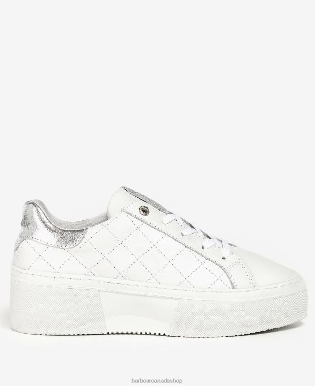 Barbour Footwear Women White/Silver Peony Darla Trainers 2BB2F2125